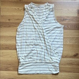 Garnet Hill Cream and Black Striped Tank Top
